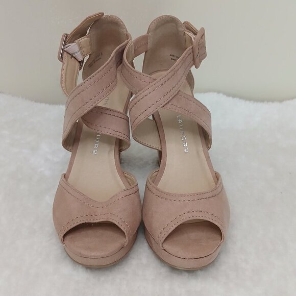 Chinese Laundry Strappy Sandals Open Toe Block Heel Blush Size 7 - Picture 2 of 9